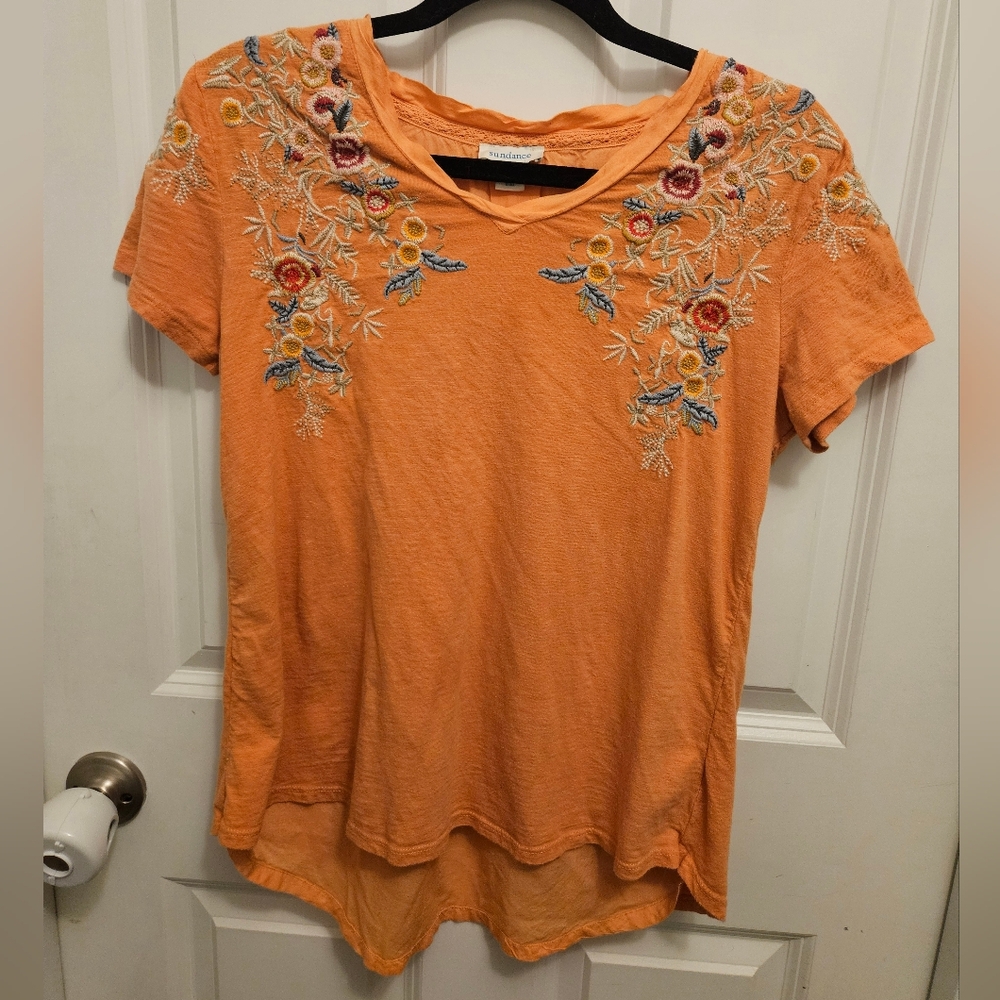 Sundance Embroidered Split Back Top - image 2